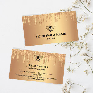 Carte De Visite Abeille Apiariste Ferme d'abeilles Honeycomb Bu