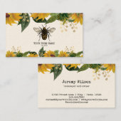 Carte De Visite Abeille Apiariste Ferme d'abeilles Honeycomb Bu (Devant / Derrière)