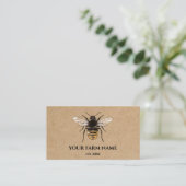 Carte De Visite Abeille Apiariste Ferme d'abeilles Honeycomb Sq (Debout devant)