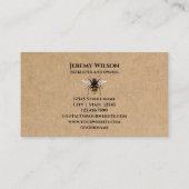 Carte De Visite Abeille Apiariste Ferme d'abeilles Honeycomb Sq (Dos)
