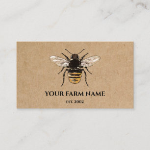 Carte De Visite Abeille Apiariste Ferme d'abeilles Honeycomb Sq