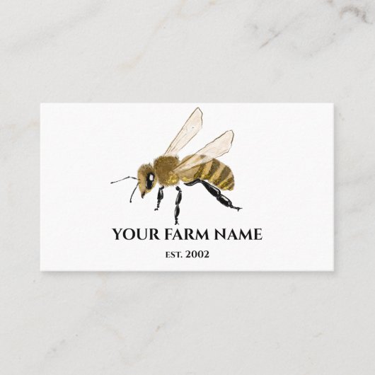 Carte De Visite Abeille Apiariste Ferme d'abeilles Honeycomb Sq (Devant)