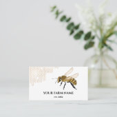 Carte De Visite Abeille Apiariste Ferme d'abeilles Honeycomb Sq (Debout devant)
