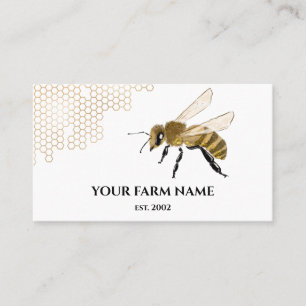 Carte De Visite Abeille Apiariste Ferme d'abeilles Honeycomb Sq