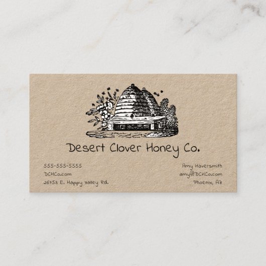 Carte De Visite Abeille Apiary Miel frais (Devant)