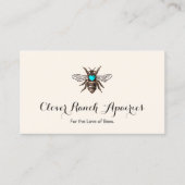 Carte De Visite Abeille d'apiculture avec le coeur bleu Apiary (Devant)