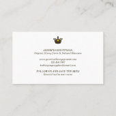 Carte De Visite Abeille de la Couronne simple (Dos)