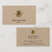 Carte De Visite Abeille de miel apiculteur Apiariste abeilles (Devant / Derrière)