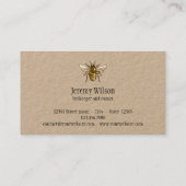 Carte De Visite Abeille de miel apiculteur Apiariste abeilles (Dos)