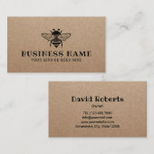 Carte De Visite Abeille de miel apiculteur Apiary Rustic Kraft (Devant / Derrière)