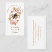 Carte De Visite Abeille De Miel De Jardinier Et Rose Brut Et Flora (Devant / Derrière)