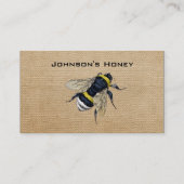 Carte De Visite Abeille de miel de toile de jute (Dos)