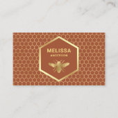 Carte De Visite Abeille de miel en terre cuite et or Miel Abeille (Devant)