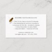 Carte De Visite Abeille de miel et abeilles apicoles Apiculture (Dos)