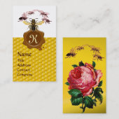 CARTE DE VISITE ABEILLE DE MIEL, MONOGRAMME DE JOINT DE CIRE DE (Devant / Derrière)