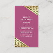 Carte De Visite Abeille de miel rose Confetti Gold (Dos)