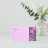 Carte De Visite Abeille De Miel Sur Fleur D'Aster Rose (Debout devant)