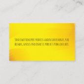 Carte De Visite Abeille de tournesol jaune Miel (Dos)