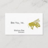 Carte De Visite Abeille d'impression typographique (Devant)