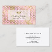 Carte De Visite abeille dorée sur la parties scintillant FAUX (Devant / Derrière)