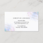 Carte De Visite abeille dorée sur parties scintillant FAUX bleu aq (Dos)