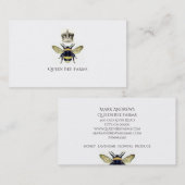 Carte De Visite Abeille Et Apiculture De La Couronne Miel Abeille (Devant / Derrière)