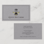 Carte De Visite Abeille Et Gris Apiaire De La Couronne (Devant / Derrière)