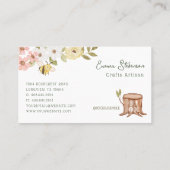 Carte De Visite Abeille et oiseaux floraux mignons en bois (Dos)