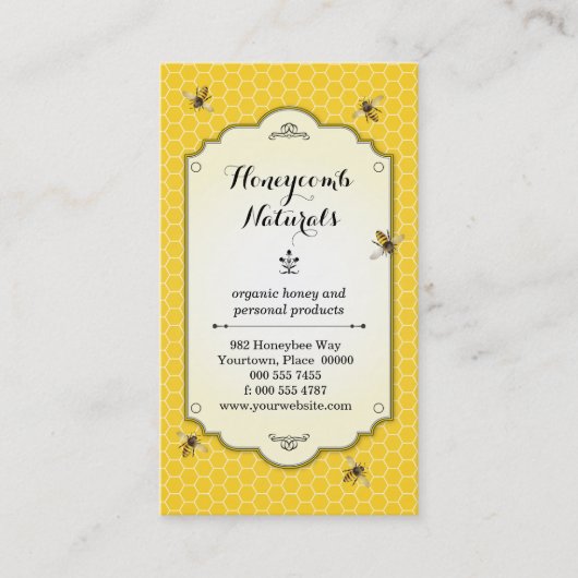 Carte De Visite Abeille faite main (Devant)
