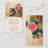 Carte De Visite Abeille fraîche de fleur de rose d'aquarelle de (Devant / Derrière)