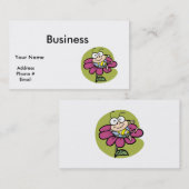 Carte De Visite abeille joyeuse sur fleur (Devant / Derrière)