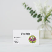 Carte De Visite abeille joyeuse sur fleur (Debout devant)