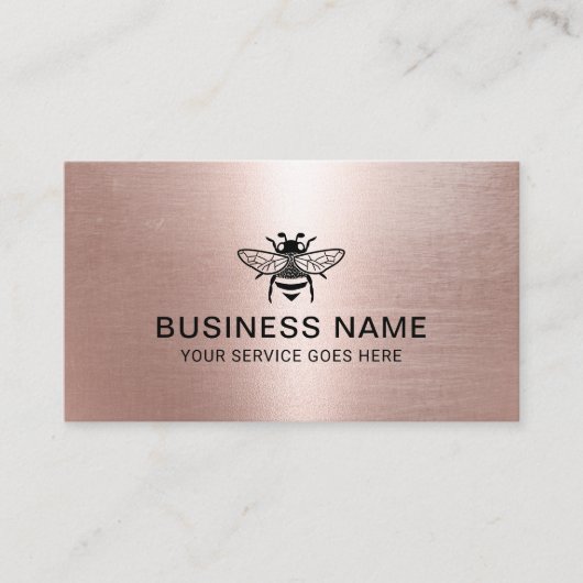 Carte De Visite Abeille Miel Apiary Miel Rose Or (Devant)