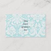Carte De Visite Abeille mignonne ; modèle Damas Turquoise (Dos)