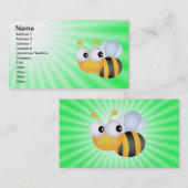 Carte De Visite Abeille mignonne ; vert (Devant / Derrière)