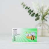Carte De Visite Abeille mignonne ; vert (Debout devant)