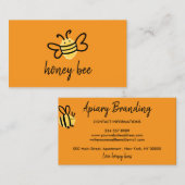 Carte De Visite Abeille Simple Orange (Devant / Derrière)