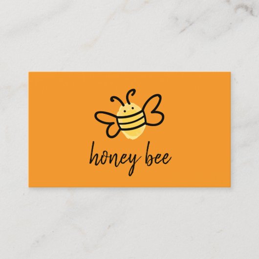 Carte De Visite Abeille Simple Orange (Devant)