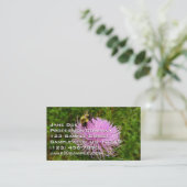 Carte De Visite Abeille sur Fleur de Chardon Nature (Debout devant)