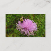 Carte De Visite Abeille sur Fleur de Chardon Nature (Dos)