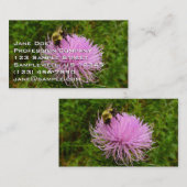 Carte De Visite Abeille sur Fleur de Chardon Nature (Devant / Derrière)