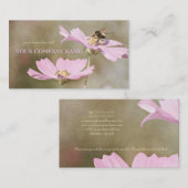 Carte De Visite Abeille sur la fleur rose (Devant / Derrière)
