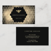 Carte De Visite abeille sur l'arrière - plan noir (Devant / Derrière)