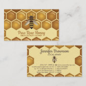 Carte De Visite Abeille sur le logo Honeypeb Apiarist (Devant / Derrière)