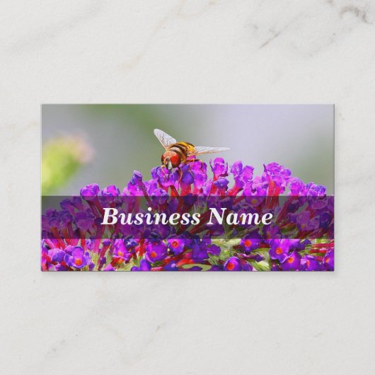 Carte De Visite Abeille sur un papillon Bush (Devant)