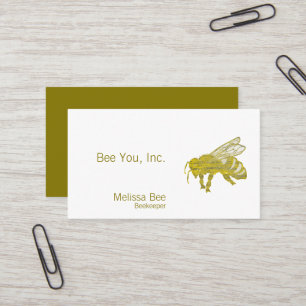 Carte De Visite Abeille typographique