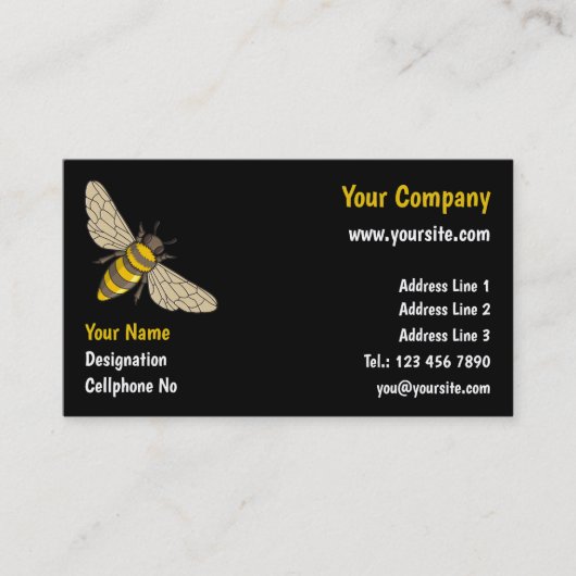 Carte de visite abeilles (Devant)