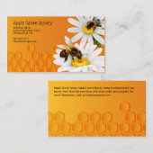 Carte De Visite Abeilles de miel et Fleurs de marguerite (Devant / Derrière)