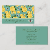 Carte De Visite Abeilles Et Roses (Devant / Derrière)