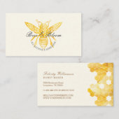 Carte De Visite Abeilles & Fleur Floral Élégant & Décoratif Miel A (Devant / Derrière)